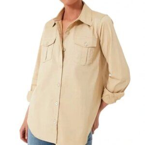 Tuckernuck Steele Shirt Button Down Blouse in Khaki Women’s Size XS Top